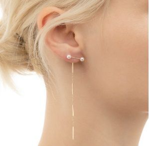 最終　Hirotaka トグル Wパールチェーンイヤリング　ヒロタカ Hirotaka / ヒロタカ Toggle W Pearl Chain Earring トグル W