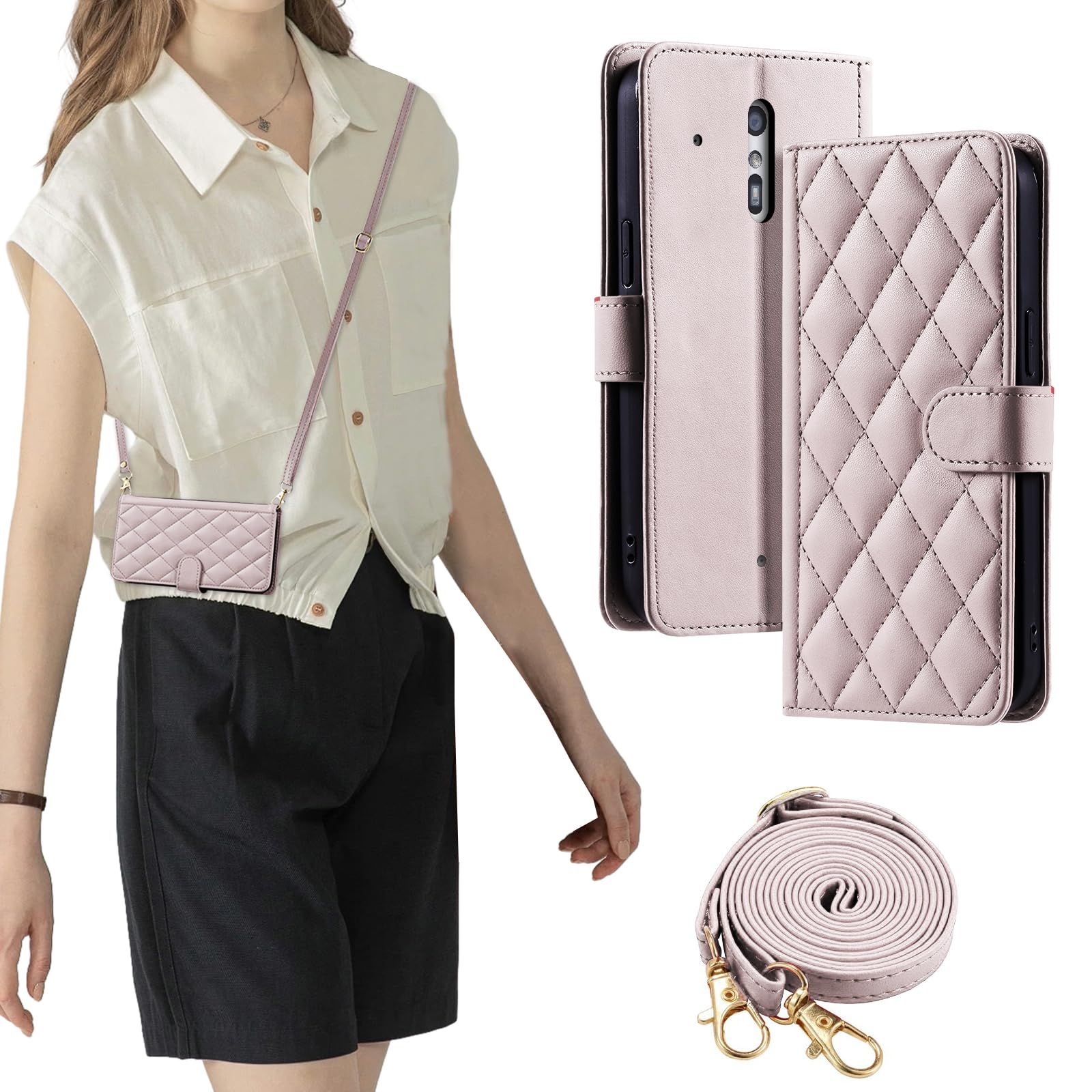 【新着商品】開閉式 内蔵マグネット 財布型 チェック柄 滑り防止 高級PUレザー 耐衝撃 薄型 上質 軽量 カード収納 スタンド機能 耐摩擦 ストラップ付き おしゃれ 手帳型 マグネット式 ケース