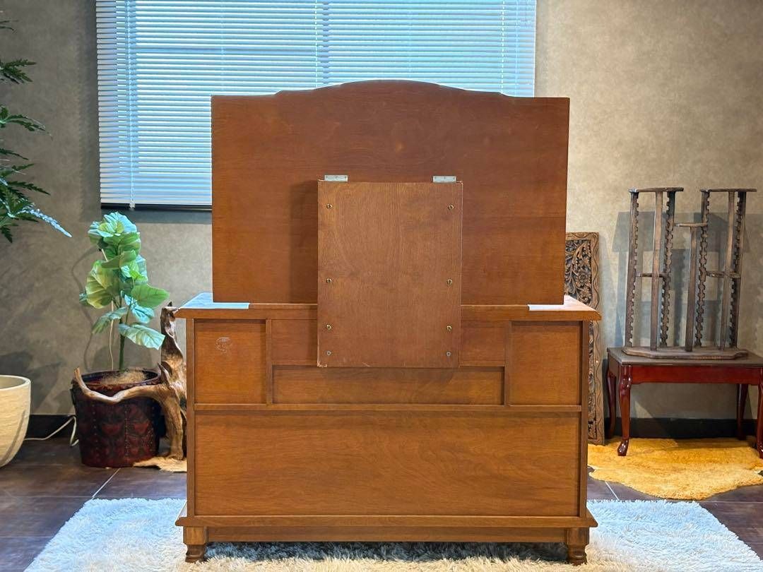 アンティーク 　薔薇レリーフ　イタリア　ミラー　鏡台　キャビネット　IH アンティーク 薔薇レリーフイタリアミラー鏡台キャビネットIH