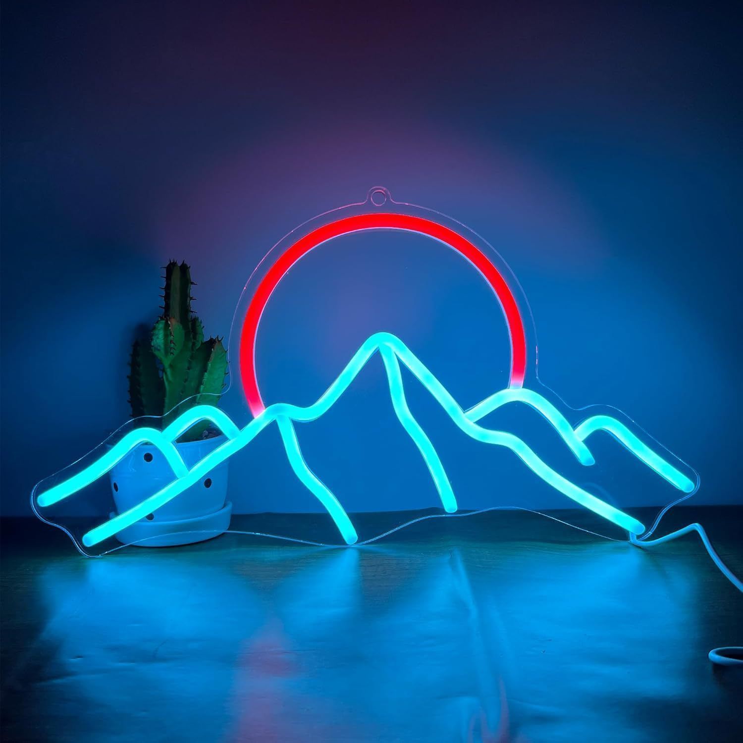 オリジナル ブルー LED ネオン管 Hustle 看板 壁掛け インテリア