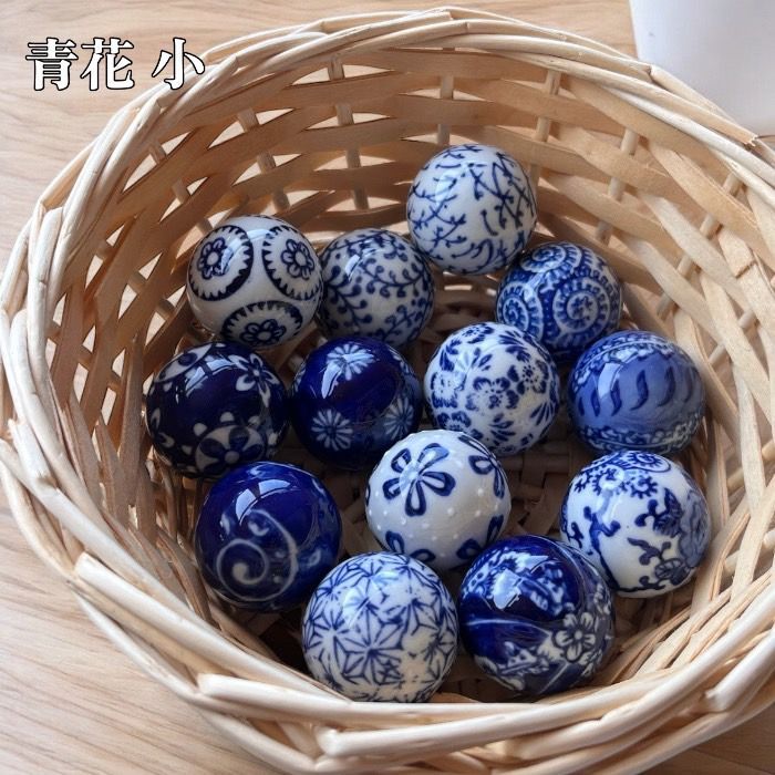 青花 浮き球 中サイズ 3個セット アソート 浮き玉 花手水 納涼
