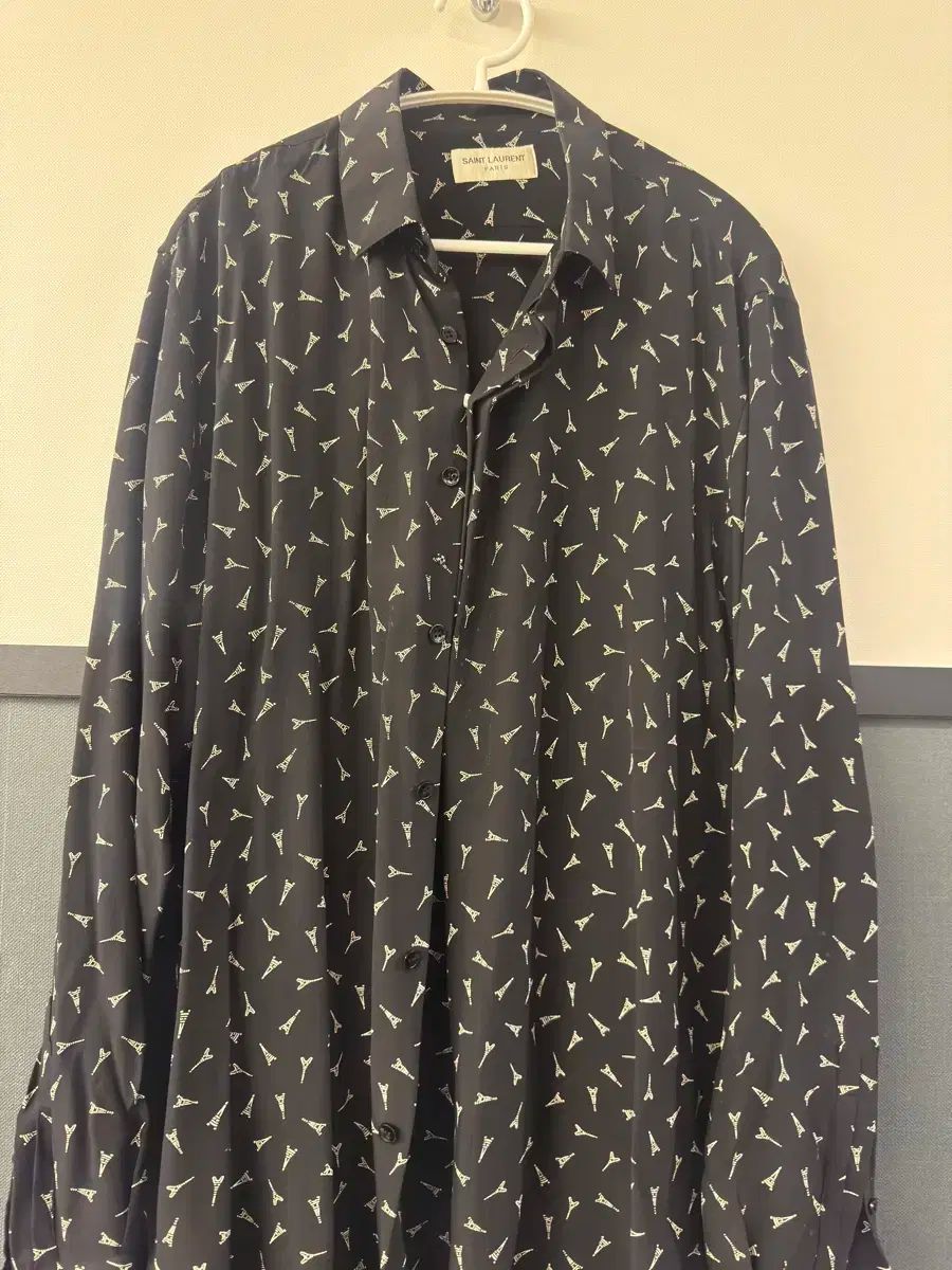 Saint Laurent サン ローラン シルク シャツ エッフェル塔 40 サイズ