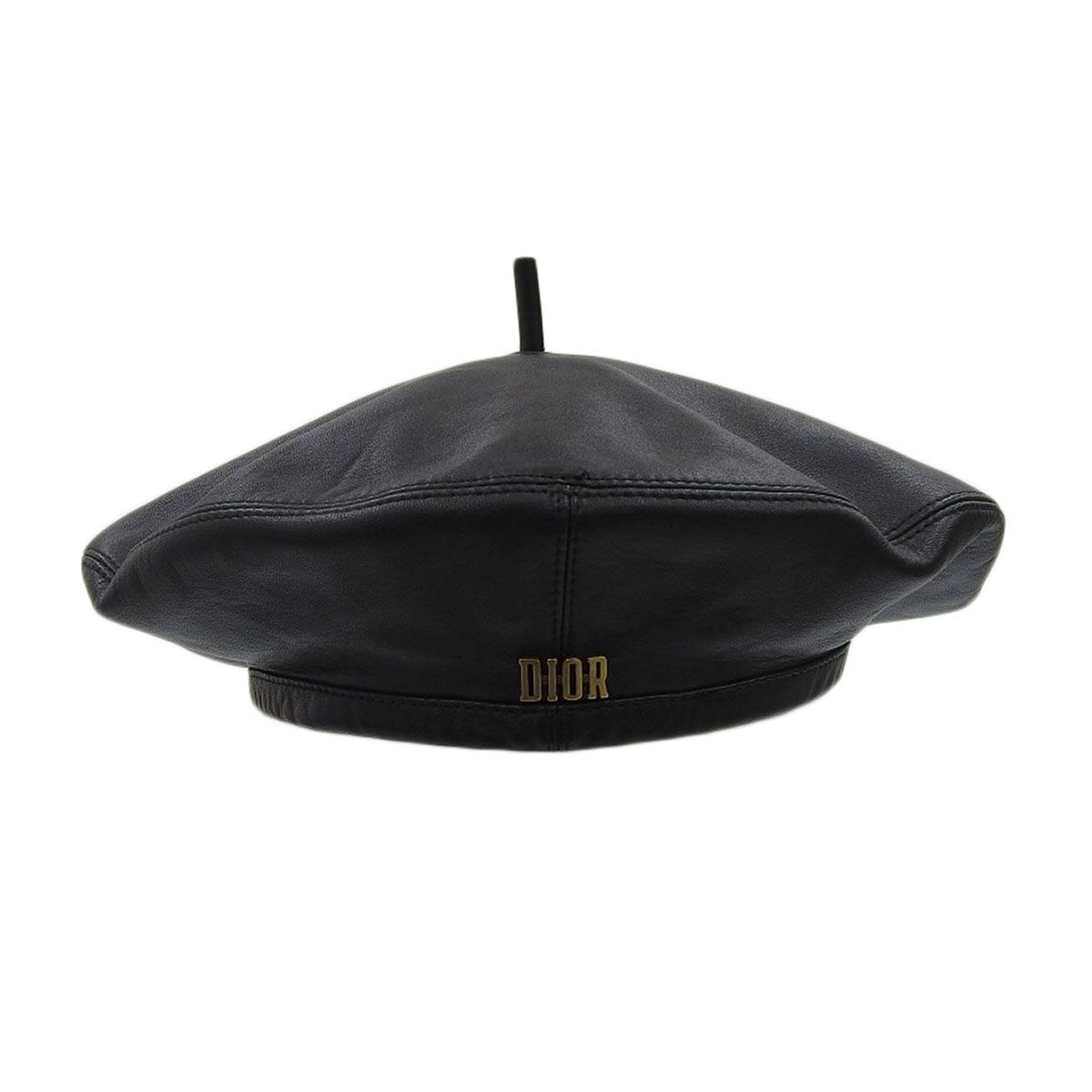 ディオール ロゴプレート ラムレザー ベレー帽 73DRM910A700 ユニセックス ブラック Dior アパレル 小物