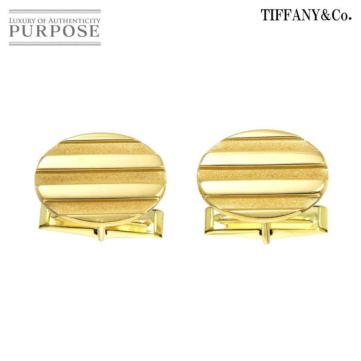 ティファニー TIFFANY-CO. カフス K18 YG イエローゴールド 750 cuff links 90280198