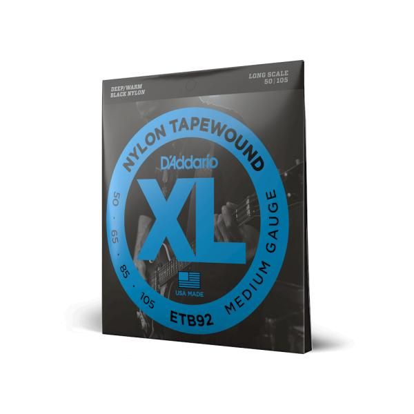 【エレキベース弦】 ダダリオ D'Addario ETB92 Medium Long Scale 50-105 XL NICKEL 正規品 フラット ブラックナイロン弦