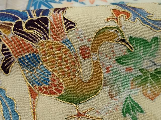 花柳流 紋付き 正絹着物 平和屋着物□豪華黒留袖 駒刺繍 亀甲花文 金彩 正絹 逸品