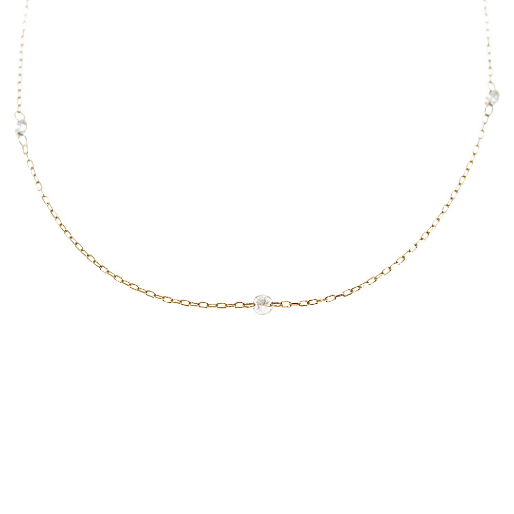 シエナロゼ ダイヤモンド 5粒 ネックレスK10