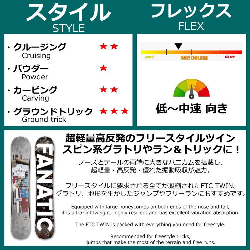 新品】23-24 FANATIC FTC TWIN 153cm ファナティック グラトリ 型落ち