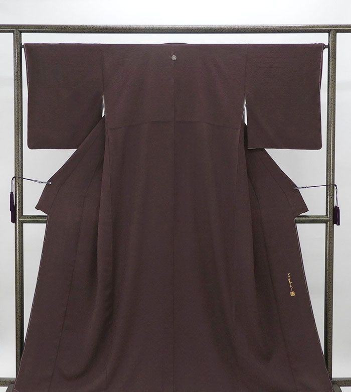 色無地 正絹 友禅作家 千地泰弘作 身丈160.5cm 裄丈66cm 丸に三ツ柏 未着用 新古品 着物 結婚式 入学式 卒業式 a4041