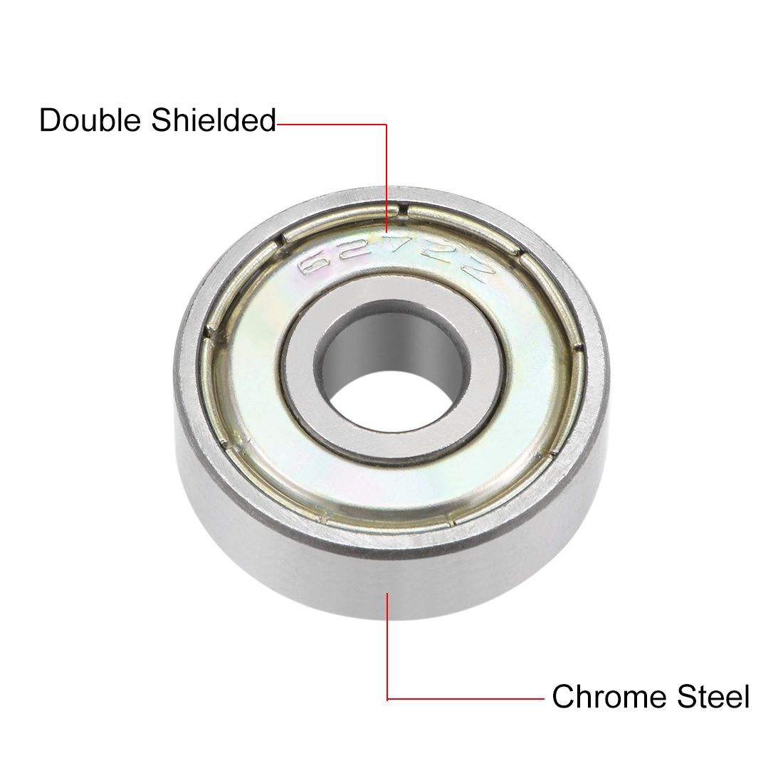 uxcell ミニチュア玉軸受 607z 627z 687z 697z MR117zz 内径7mm 627ZZ（2個）