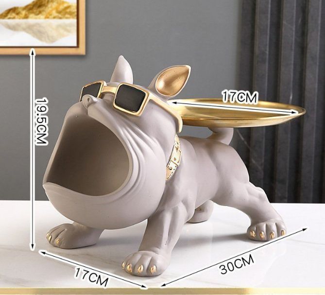 オブジェ 飾り ディスプレイ 家具 インテリア インテリア小物 置物 フレンチブルドッグ 犬 トレイ お菓子入れ玄関鍵置き インテリア