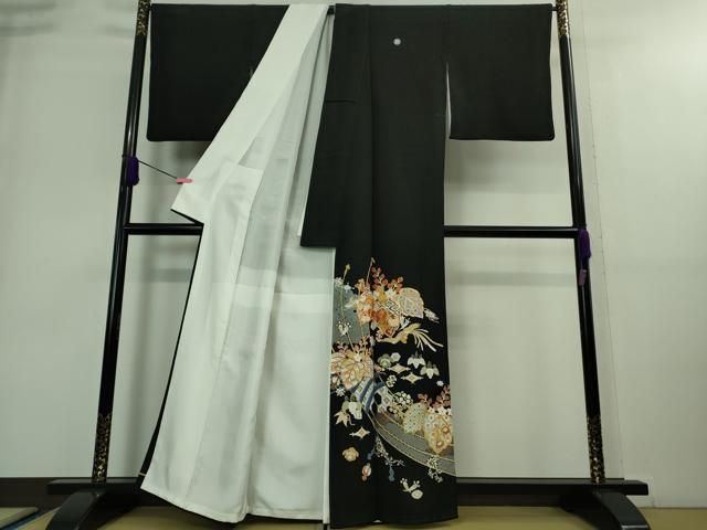 華楊　草花図額　共シール　52✖️42cm け東0309① 平和屋本店□極上 創業460年・千總 黒留袖 駒刺繍 桐花 宝尽くし