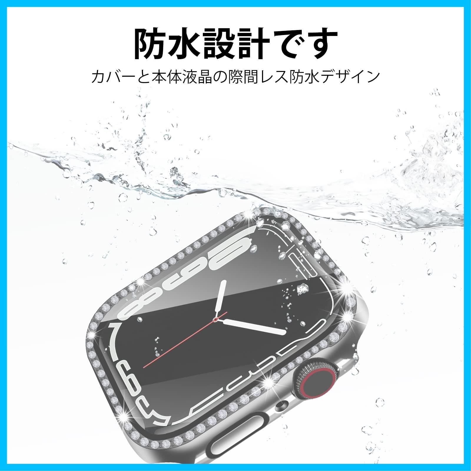 ANYOI 対応 Apple Watch ケース 45mm 防水ケース キラキラ アップルウォッチ カバー ガラスフィルム 一体型360ど度  アップルウォッチ ケース 耐衝撃 装着簡単 apple watch カバー 全面保護 高透過率 Apple Watch メルカリ