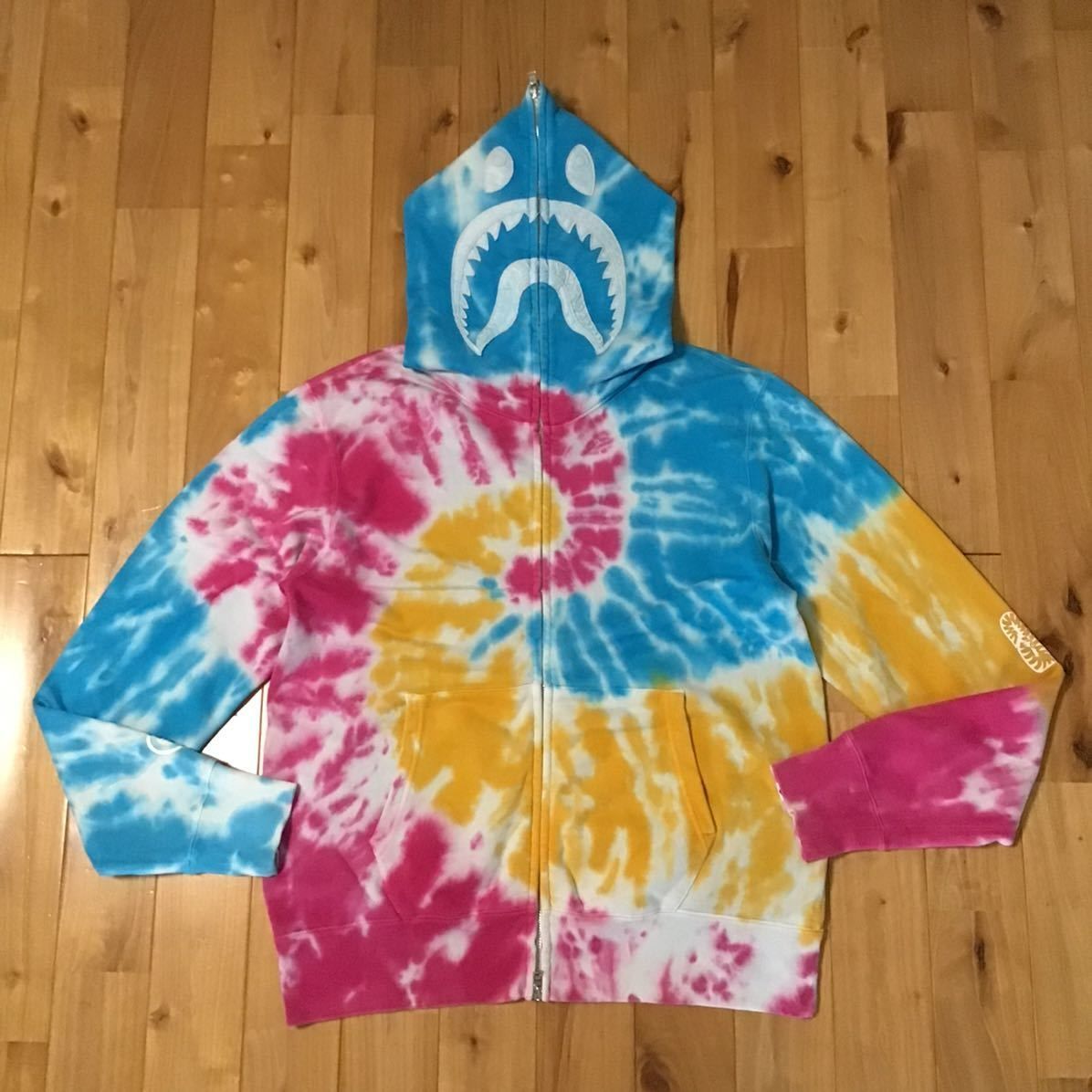 タイダイ シャーク パーカー Mサイズ shark full zip hoodie TIE DYE a  