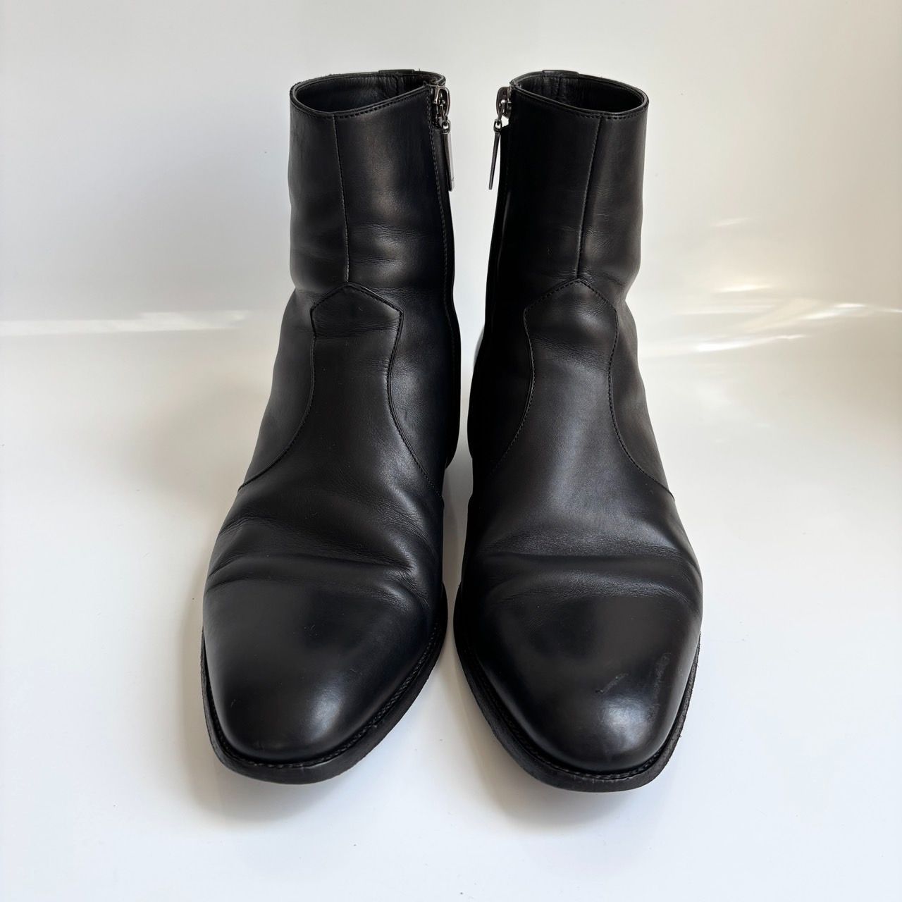 SAINT LAURENT 黒革ブーツ 43 サンローランパリ ブーツ チェルシーブーツ メンズサイズ43