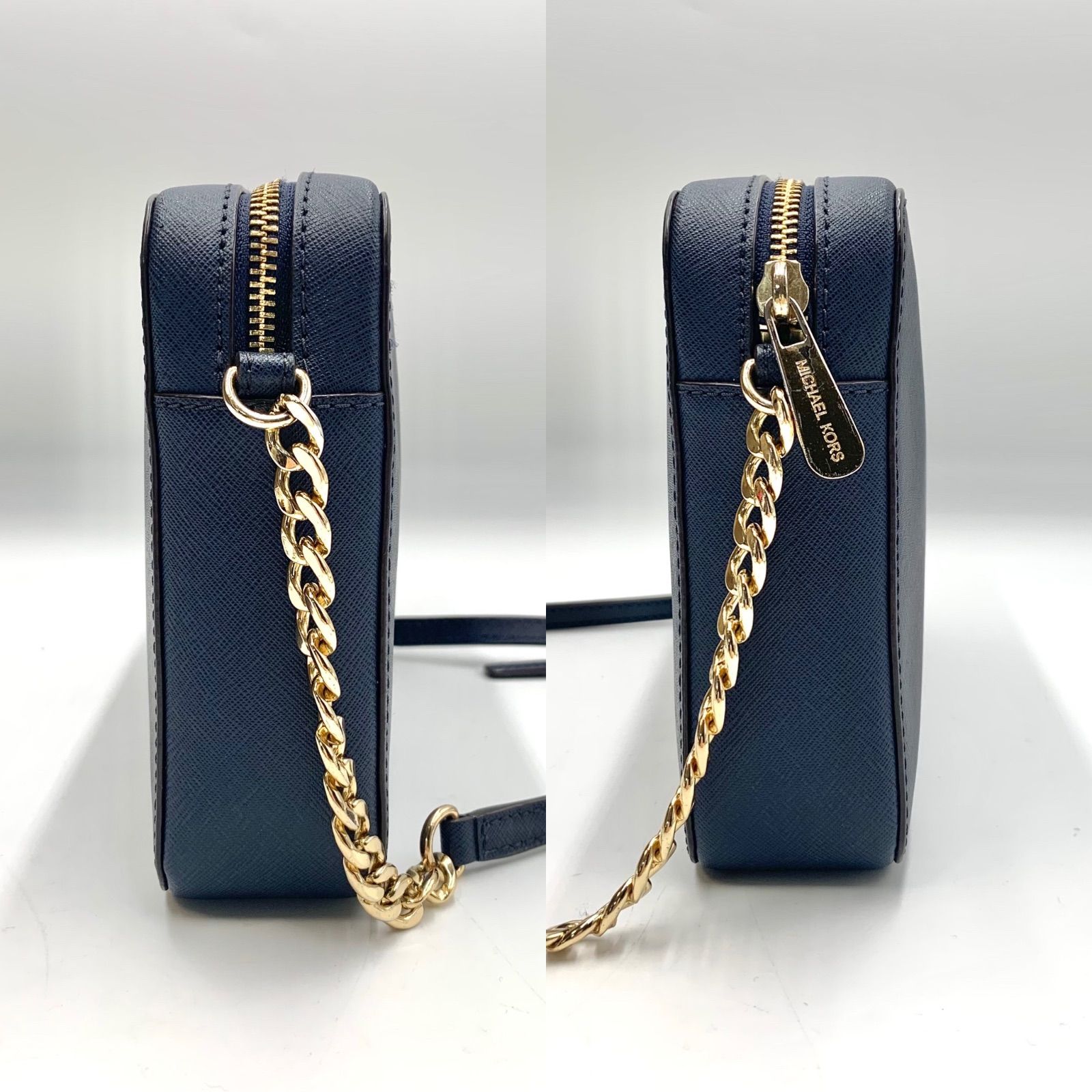 美品　マイケルコース　ショルダーバッグ　サフィアーノ　レザー　ロゴ　斜めがけ 極美品】マイケルコース チェーンショルダーバッグ サフィアーノ
