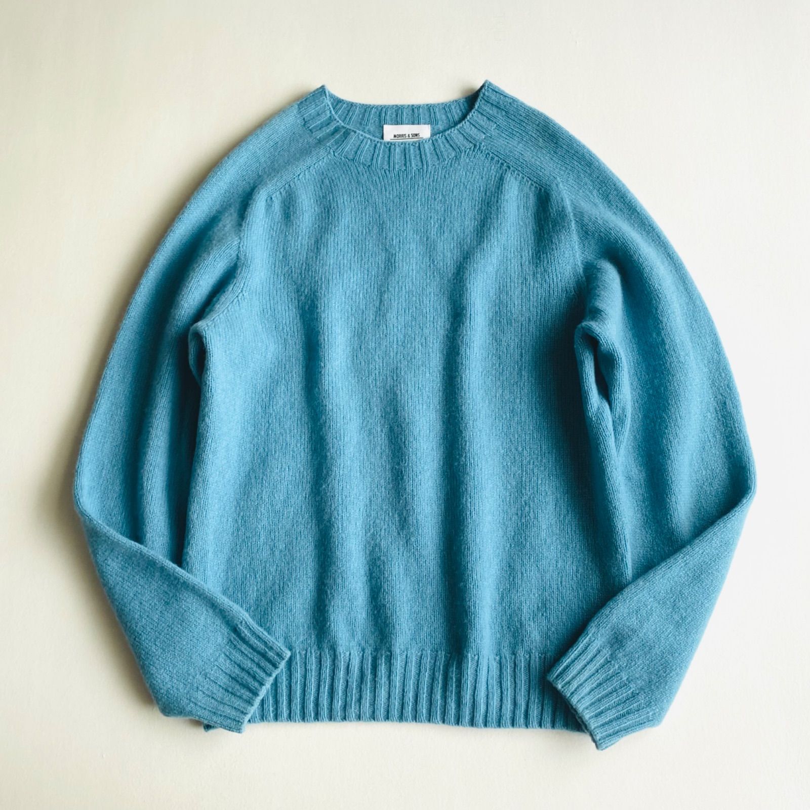 MORRIS & SONS イギリス製 ジーロンラム クルー ニット ライトブルー 