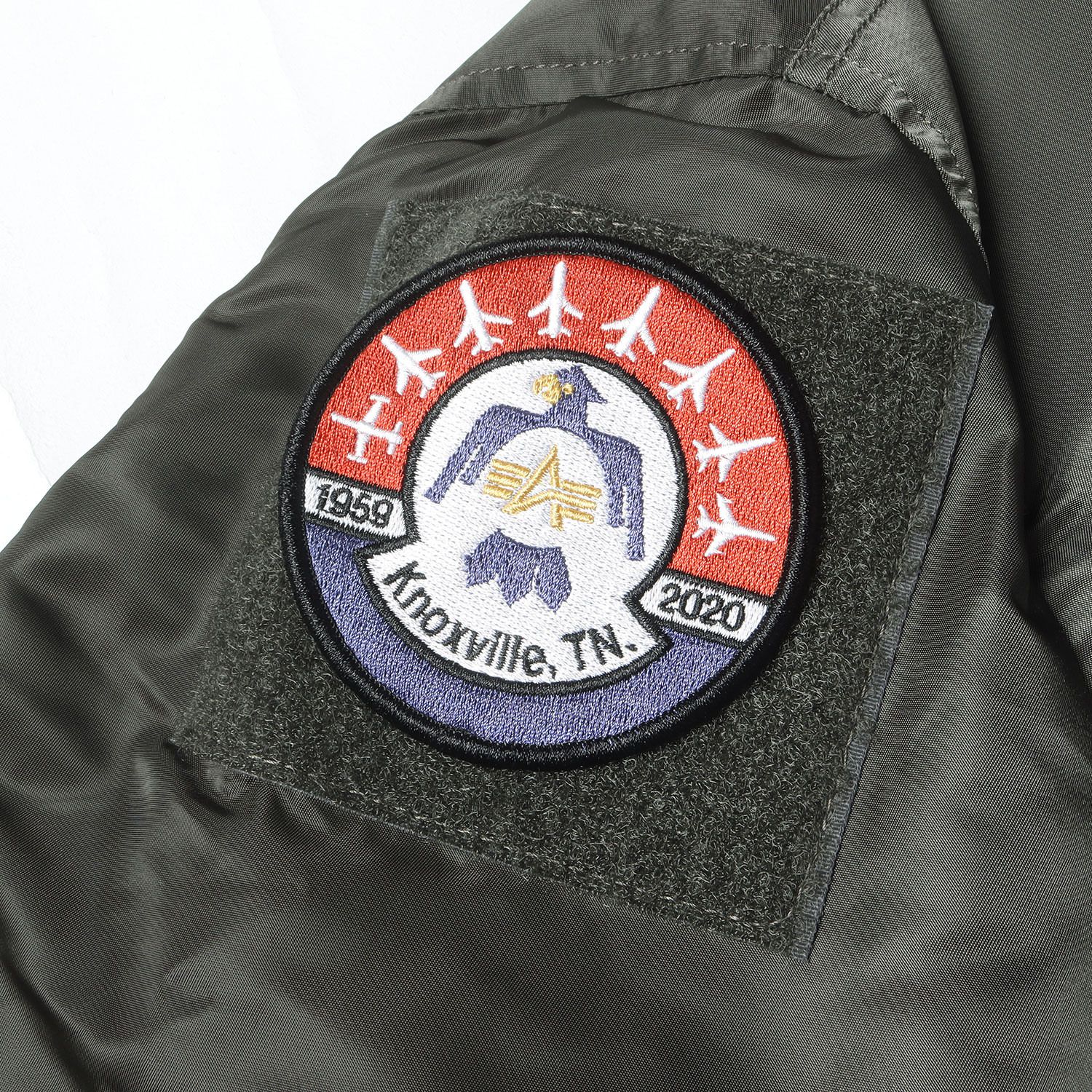 美品 ALPHA アルファ ジャケット サイズ:L サンダーバードモデル MA1 フライトジャケット AIR CREW JAPAN FIT MA-1 レプリカグリーン アウター ブルゾン 上着【メンズ】