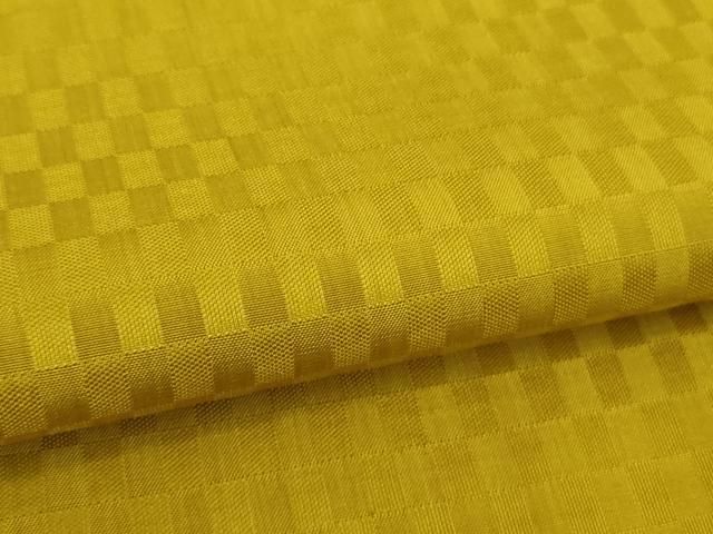 平和屋本店□超希少 本場黄八丈 東京都無形文化財 山下めゆ 紬 市松