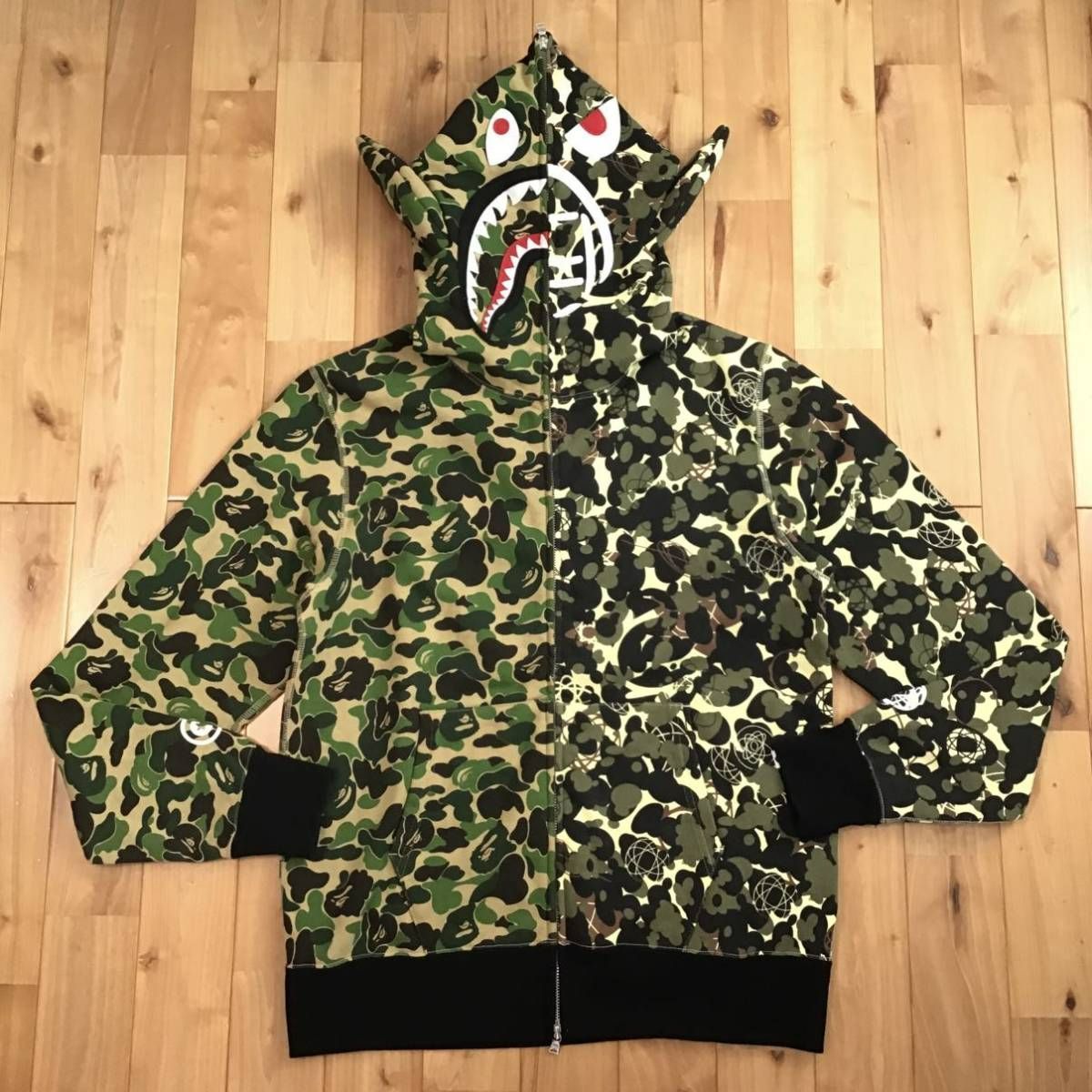 A Bathing ape シャークパーカー L サイズ ☆美品☆ UNKLE × BAPE shark full zip hoodie Lサイズ a