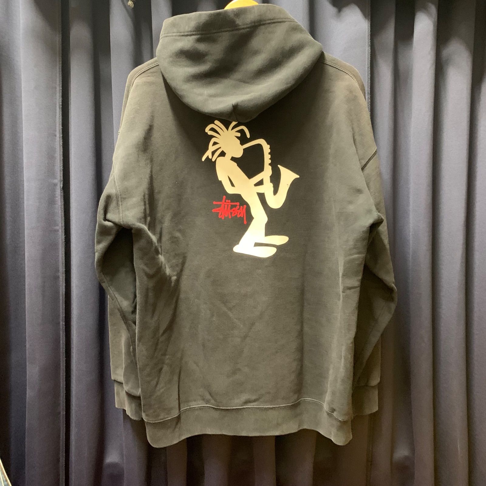 OLD STUSSY JAZZ MAN ジャズマン パーカー 黒 XL 鬼フェード