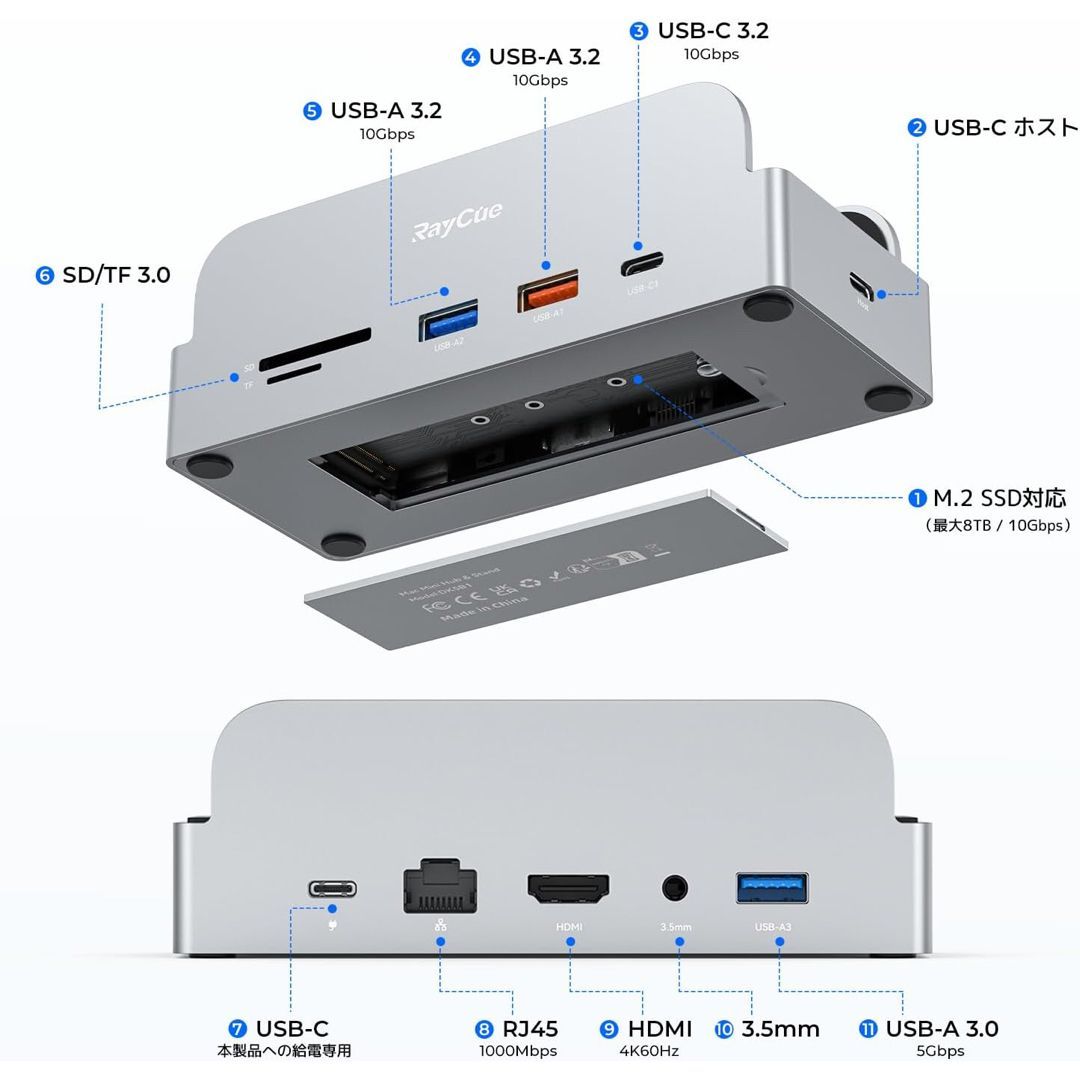 新品！Mac Mini M4対応　ハブ　ケース付き　高速拡張　高精細スクリーン 新品！Mac Mini M4対応 ハブ ケース付き 高速拡張 高精細スクリーン