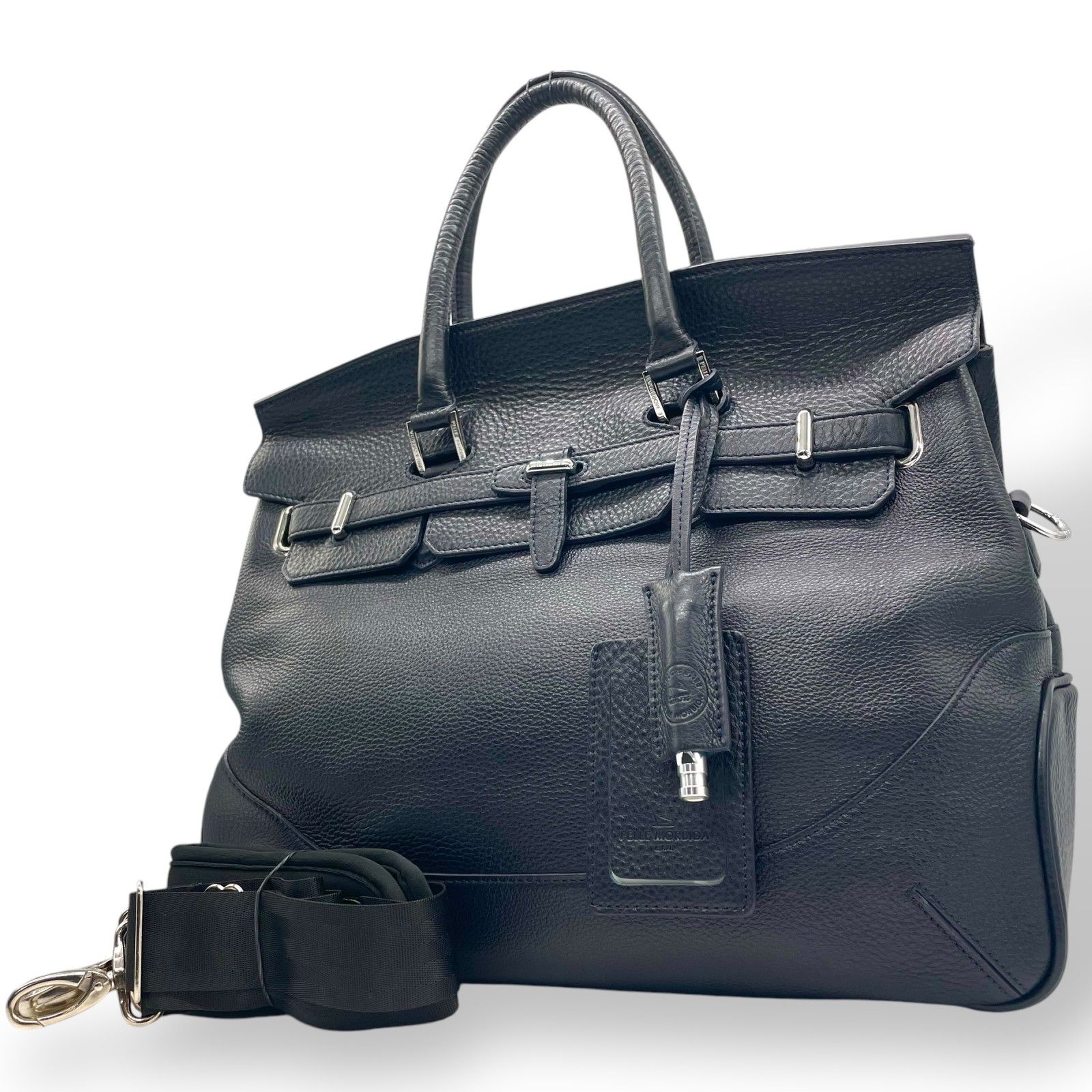 PELLE MORBIDA ペッレモルビダ ビジネスバッグ メイデンボヤージュ シュリンクレザー ビジネストート ネームタグ ホイッスル付き クロシェット 2WAY ショルダーバッグ フラップボストン A4収納 感 V