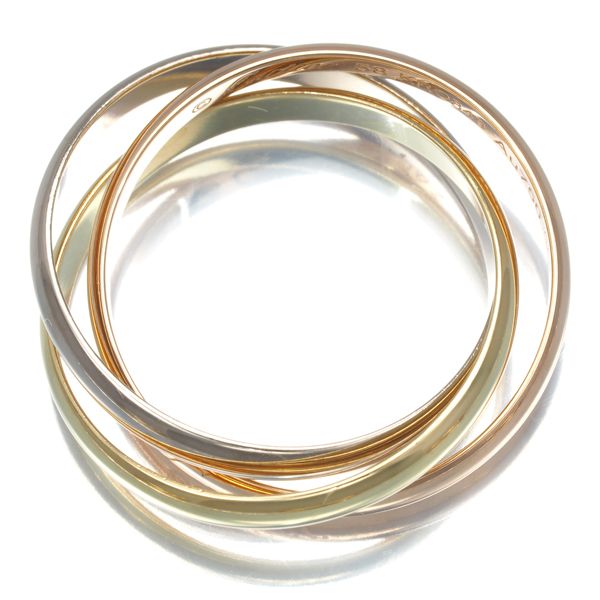 カルティエ トリニティリング スリーカラー SM 58号 K18YG/WG/PG  