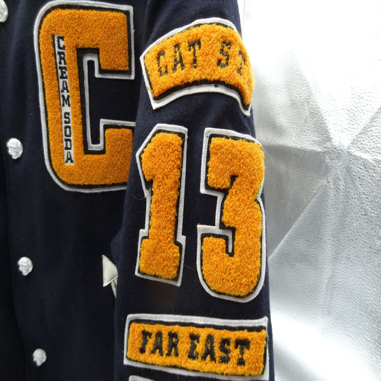 クリーニング済 CREAMSODA フルデコ スカルワッペン スタジャン メンズ