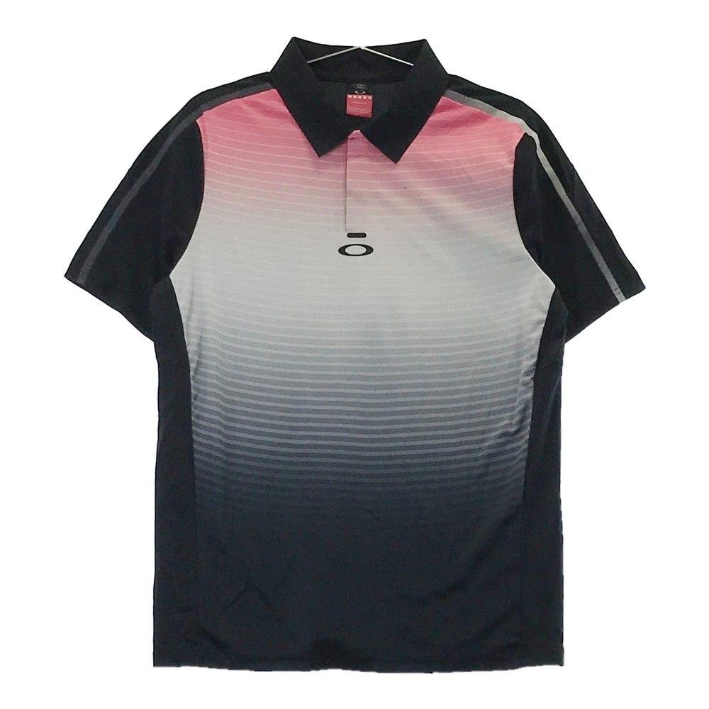 サイズ：M OAKLEY オークリー Bubba Watsonモデル 半袖ポロシャツ ボーダー柄 ブラック系 [240101307668]# ゴルフウェア メンズ ストスト