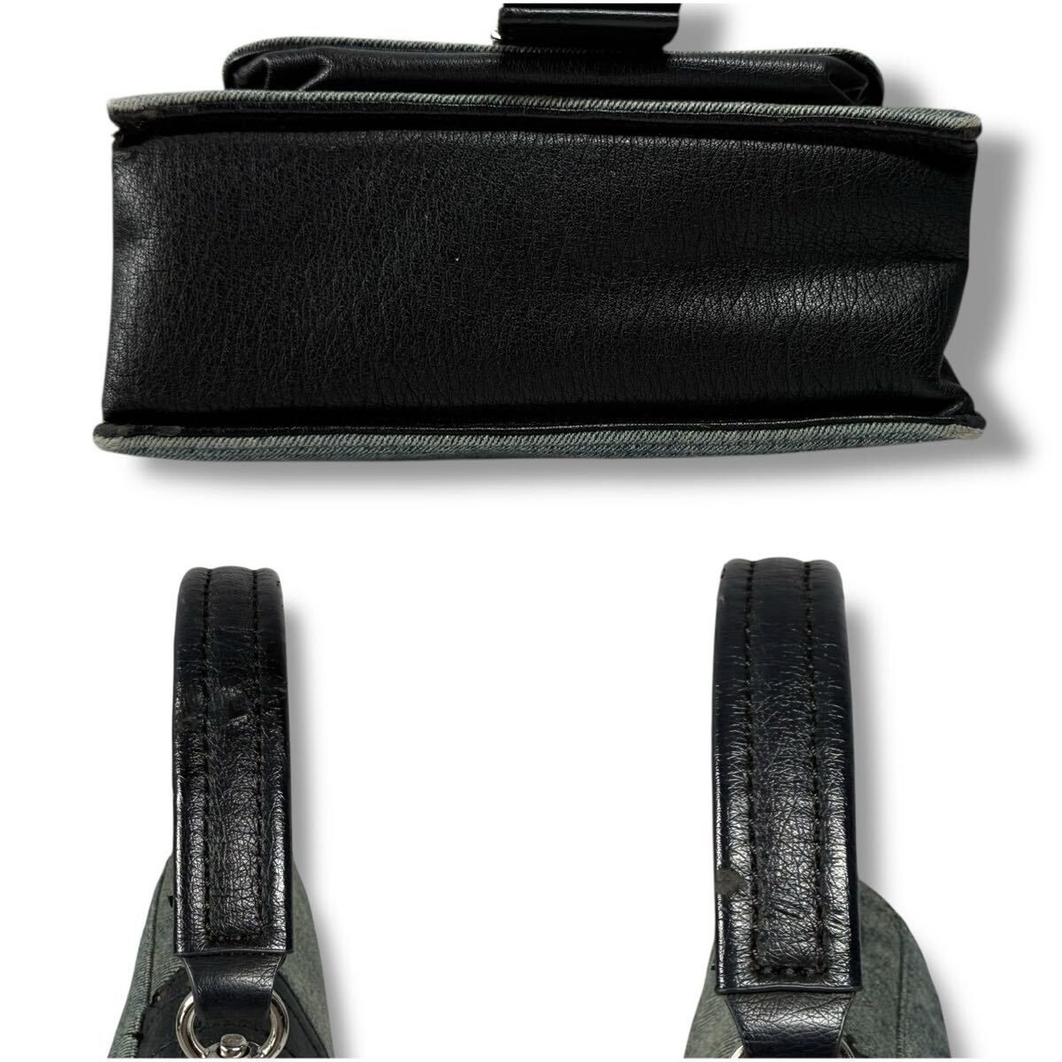 極美品　希少　ディーゼル　2way ショルダーバッグ　ウエットスーツ素材　デニム 鑑定済】DIESEL ディーゼル 2way デニム ショルダーバッグ