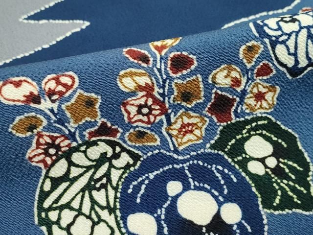 平和屋本店□極上 和染紅型 栗山紅型 栗山吉三郎 九寸名古屋帯 桐 鬼