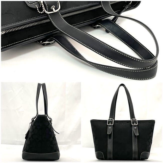 コーチ トートバッグ ブラック シグネチャー 6042 美品 キャンバス