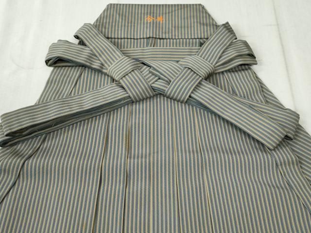 平和屋着物●男性 馬乗り袴 縞 正絹 CAAW8118yc