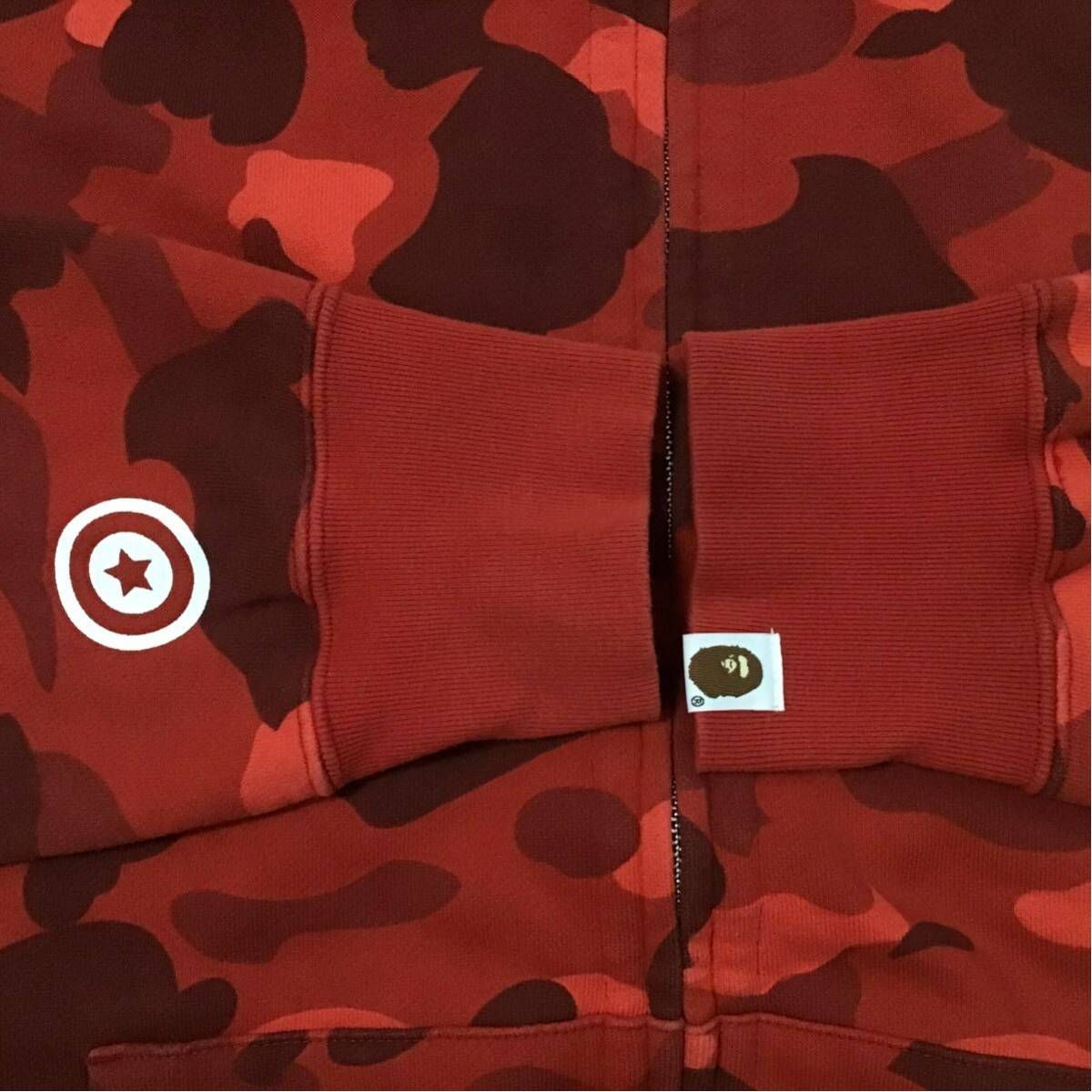 ☆XL☆ Red camo ダブル シャーク パーカー Double shark full zip 