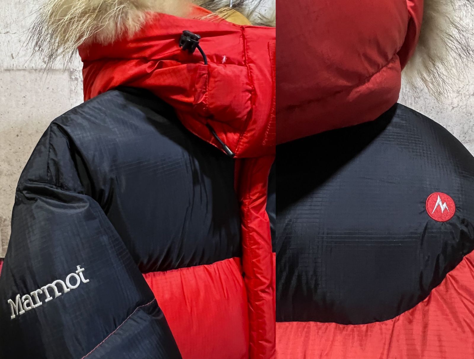 マーモット 800フィル WINDSTOPPER ダウンジャケット リアルファー 
