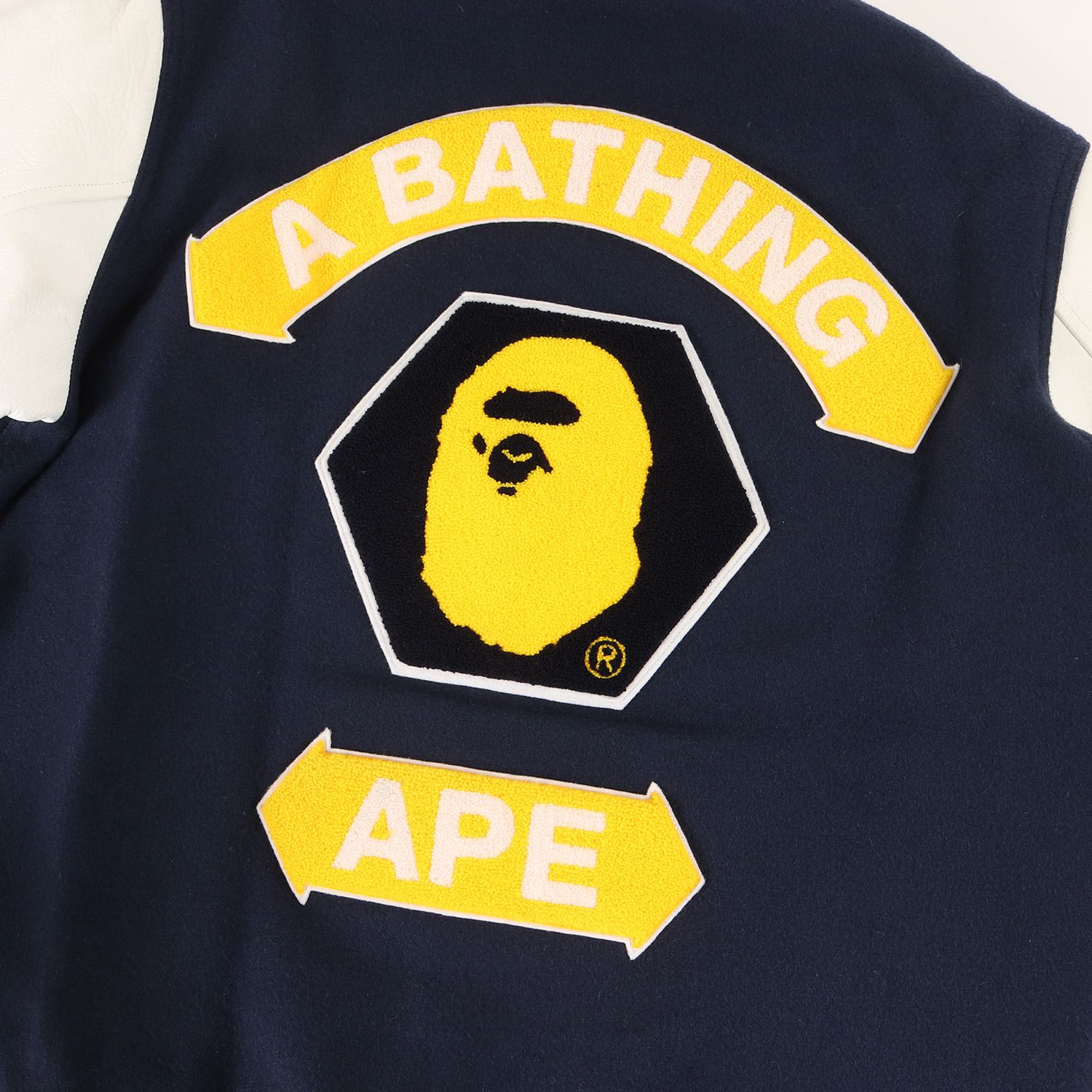 楽天市場】A BATHING APE スタジャンの通販 A BATHING APE ネイビー