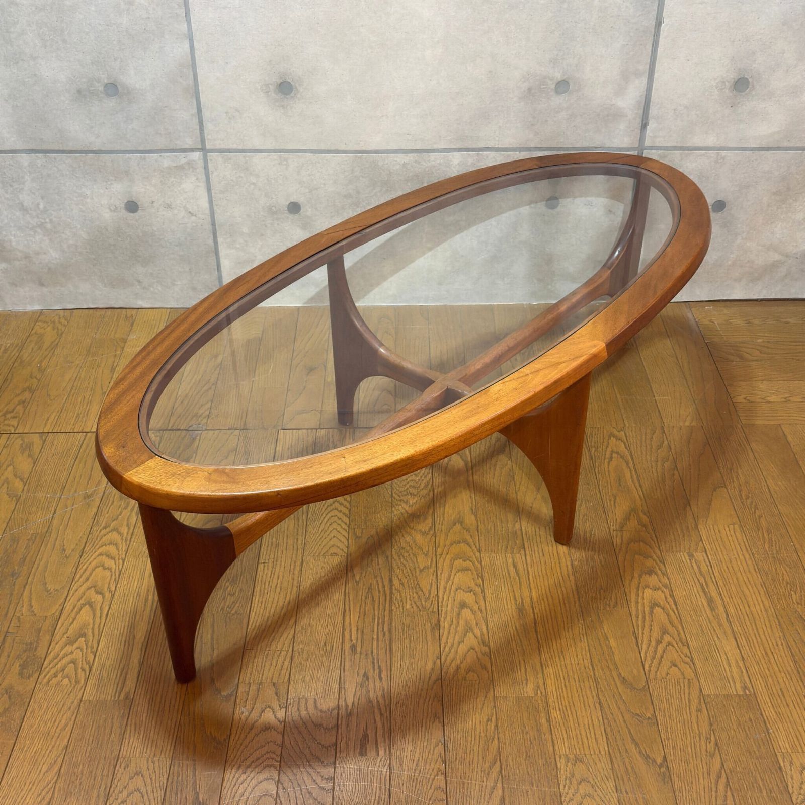 VINTAGE Stonehill ストーンヒル ガラス天板 コーヒーテーブル センターテーブル チーク ミッドセンチュリー UKヴィンテージ