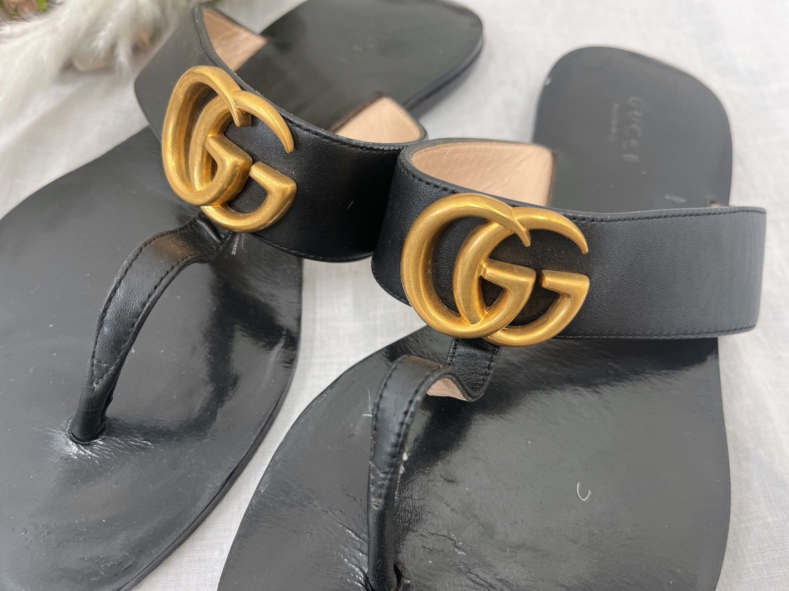GUCCI GGマーモントレザーサンダル GUCCI GG Marmont(グッチ GGマーモント) サンダル・ミュール