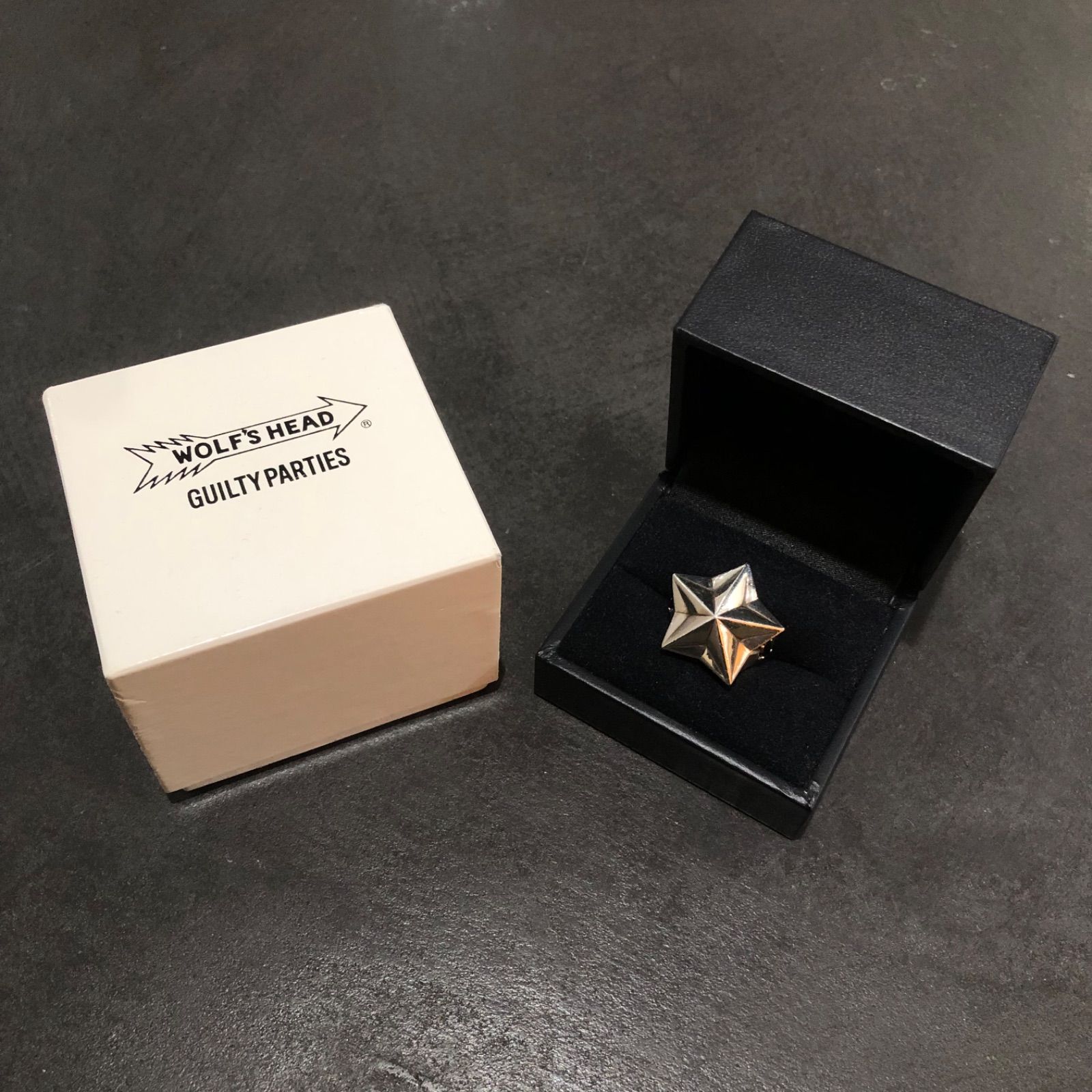 参考上代85320円 WACKO MARIA × WOLF’S HEAD STAR RING TYPE-２ スターリング 指輪 ワコマリア ウルフズヘッド コラボ WMGP-WH-09 シルバー 82426A6