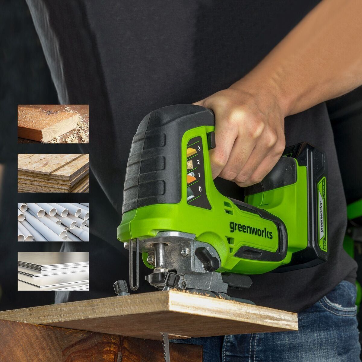 Greenworks 24V 25.4mm 1 ブレード ブラシレスモーター搭載 ジグソー バッテリー別売り