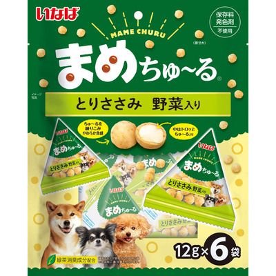 同梱不可 24個セット いなばペットフード株式会社 まめちゅーる とりささみ 野菜入り 12g×6P