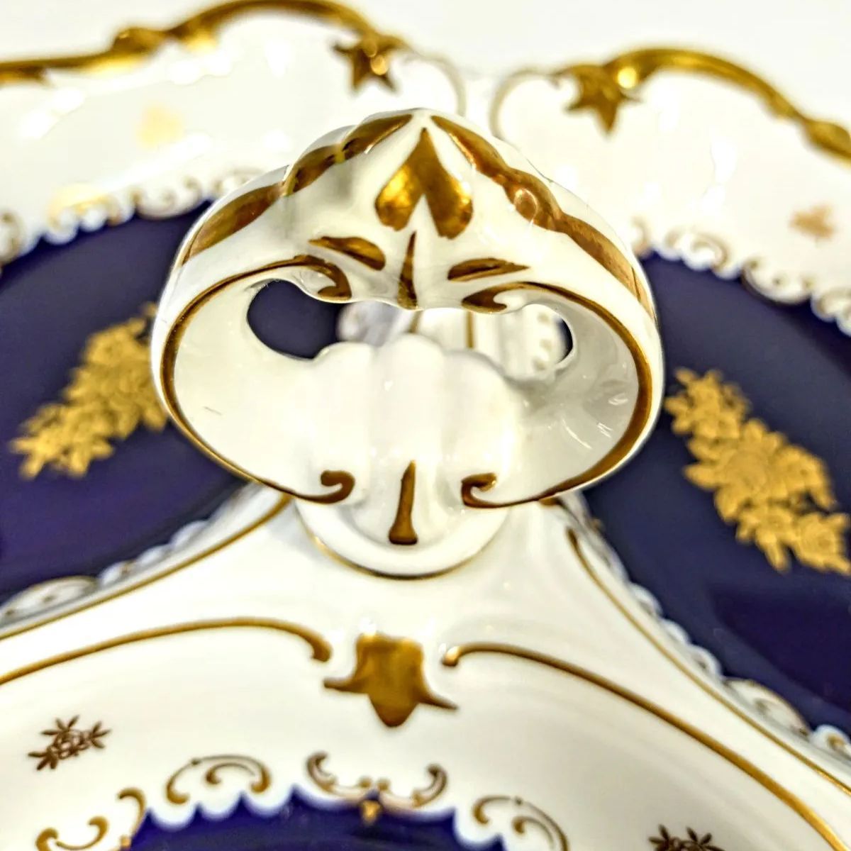 ♥【希少】ヴィンテージ GDR製 金彩コンポート皿（3分割）Royal