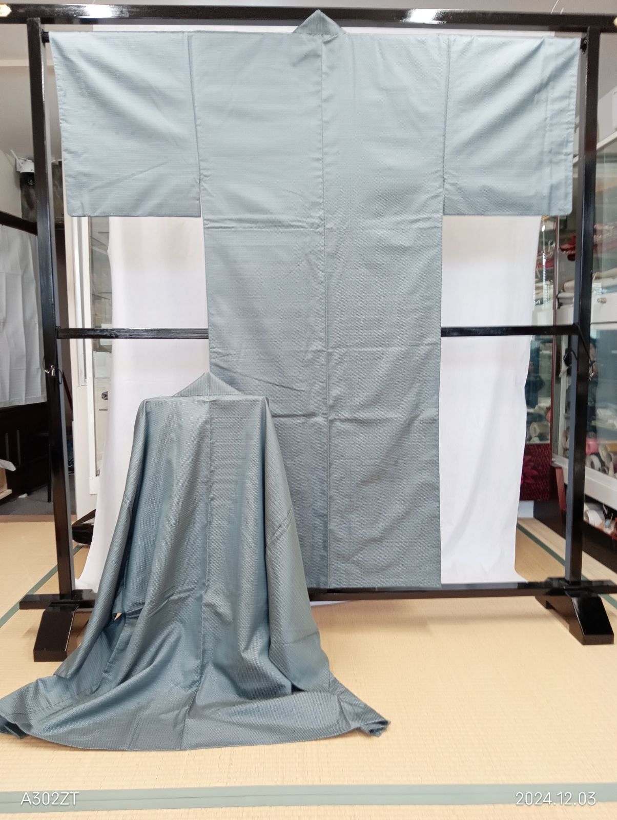 正絹　お仕立て上　紳士　大島紬　アンサンブル　着丈153cm　裄72cm　２０－８５４