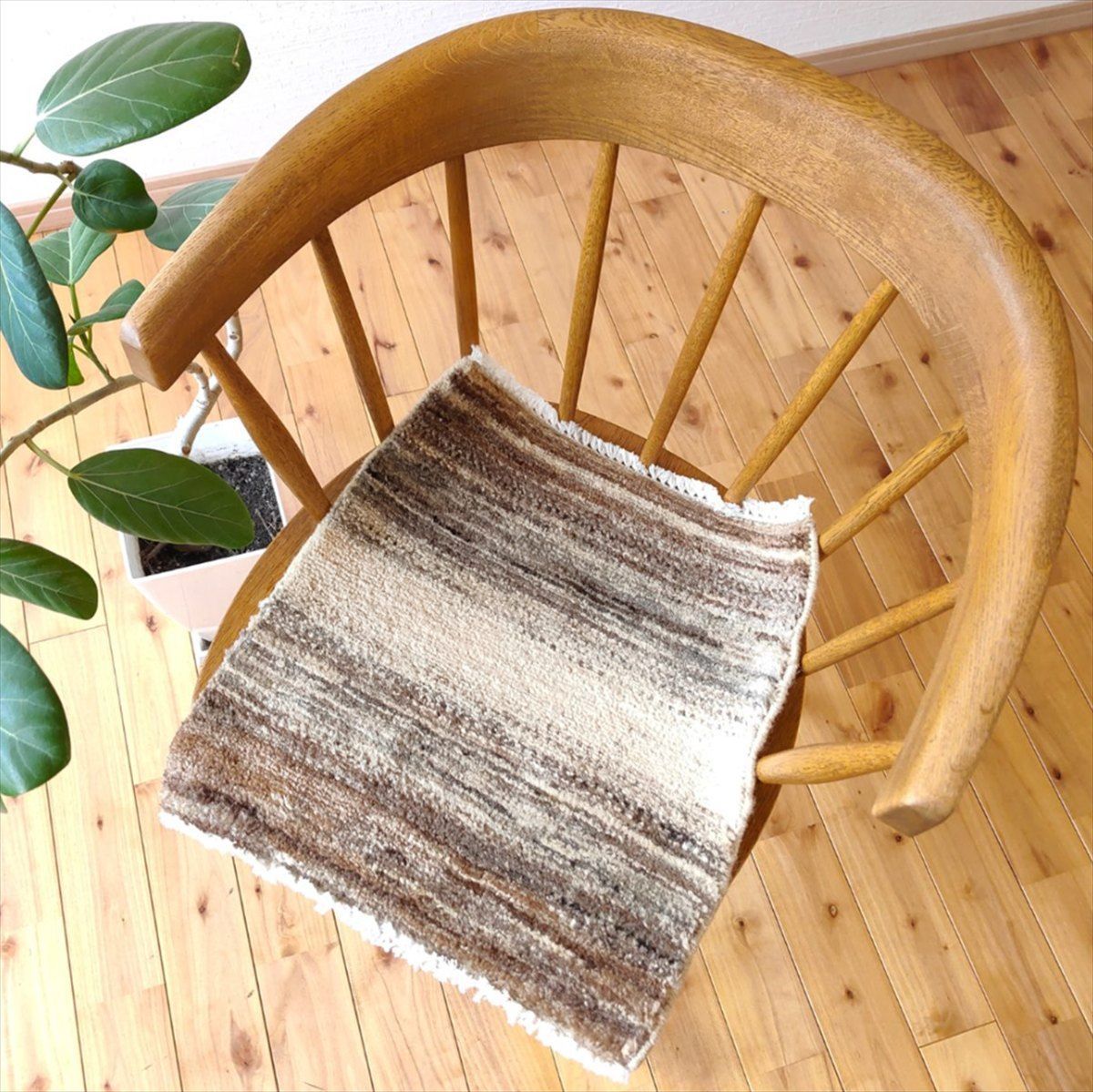 ガゼニ ギャッベ トルクマン族 ミニマット ラグ 無染めウール 41x39cm BP20