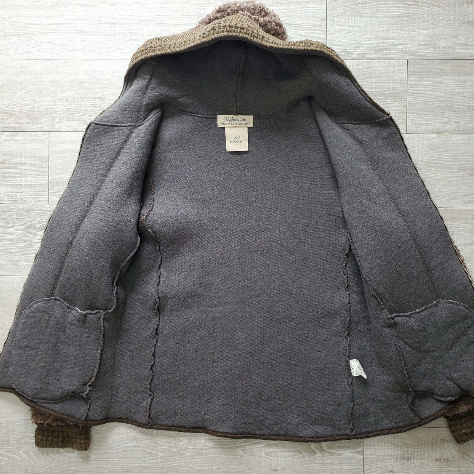 REMI RELIEFレミレリーフ□美品 16年 Poodle boa hoodie jacket 日本製 