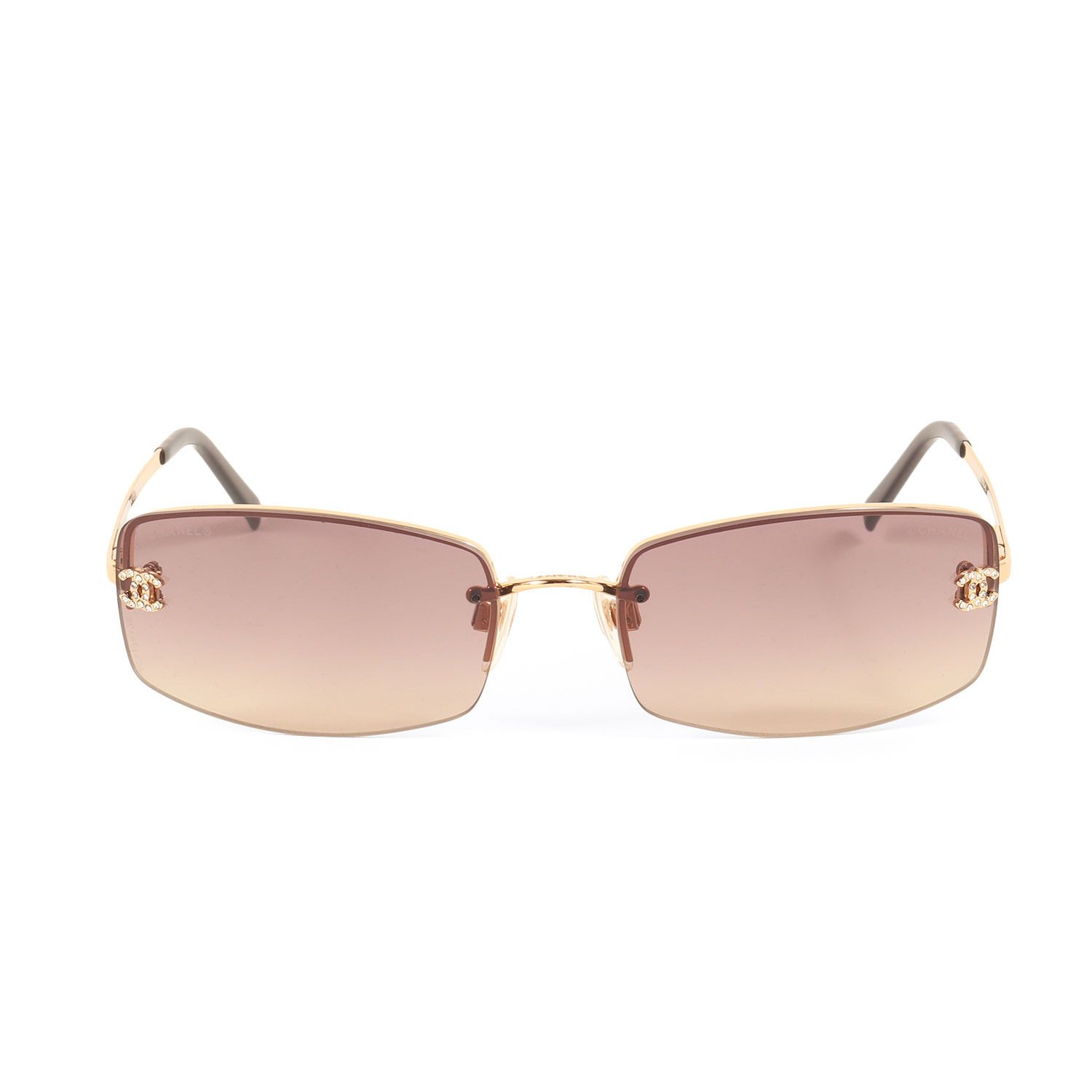 CHANEL シャネル サングラス ブラウン系 サイズ | ココマーク リムレス サングラス | 4093-B 眼鏡 グラデーションレンズ ビジュー ロゴ | 小物 アイウェア 眼鏡 メガネ レディース