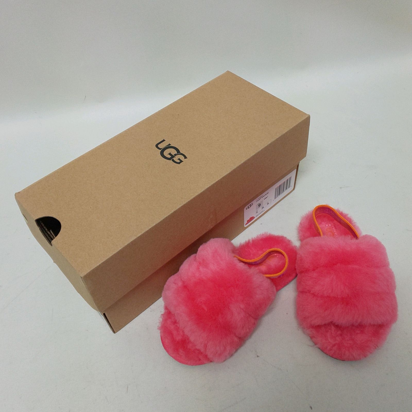 【中古品】 UGG アグ　FLUFF YEAH SLIDE フラッフ イヤー スライド　ファー サンダル　16cm 【浜館80-1530】