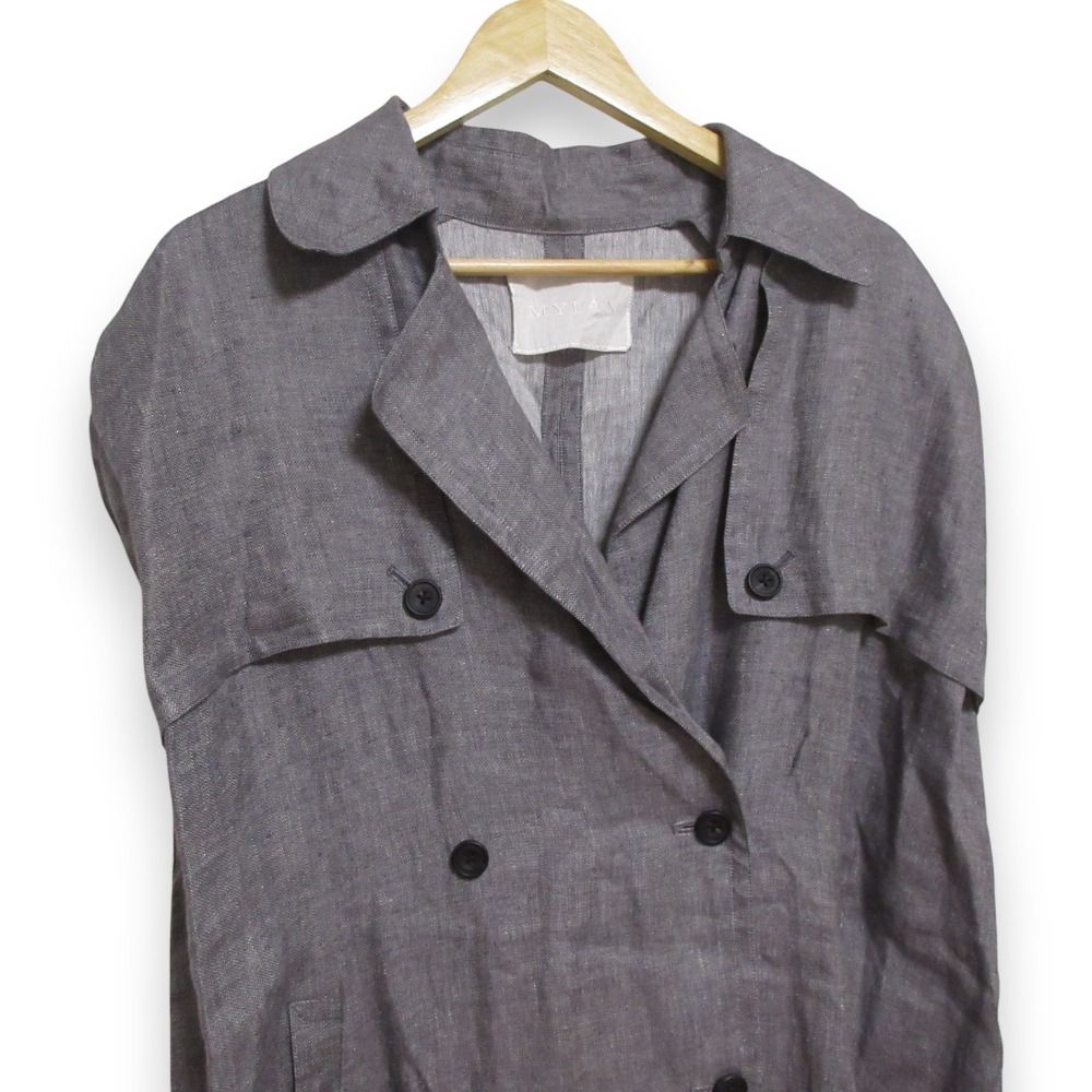 マイラン　トレンチ型　ワンピース　リネン 美品 MYLAN マイラン Trench Coat Dress リネン100