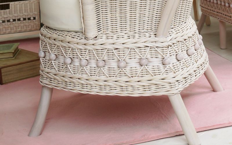 IKEA GREGOR ラタン製ベージュデスクチェア 革（レザー）のデスク